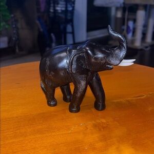 Majestic Black Elephant Sculpture